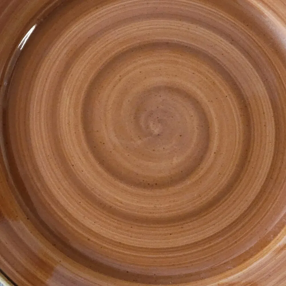 Thomson Pottery Kenya Brown Yellow Swirl Pasta Bowls Set of 2‎